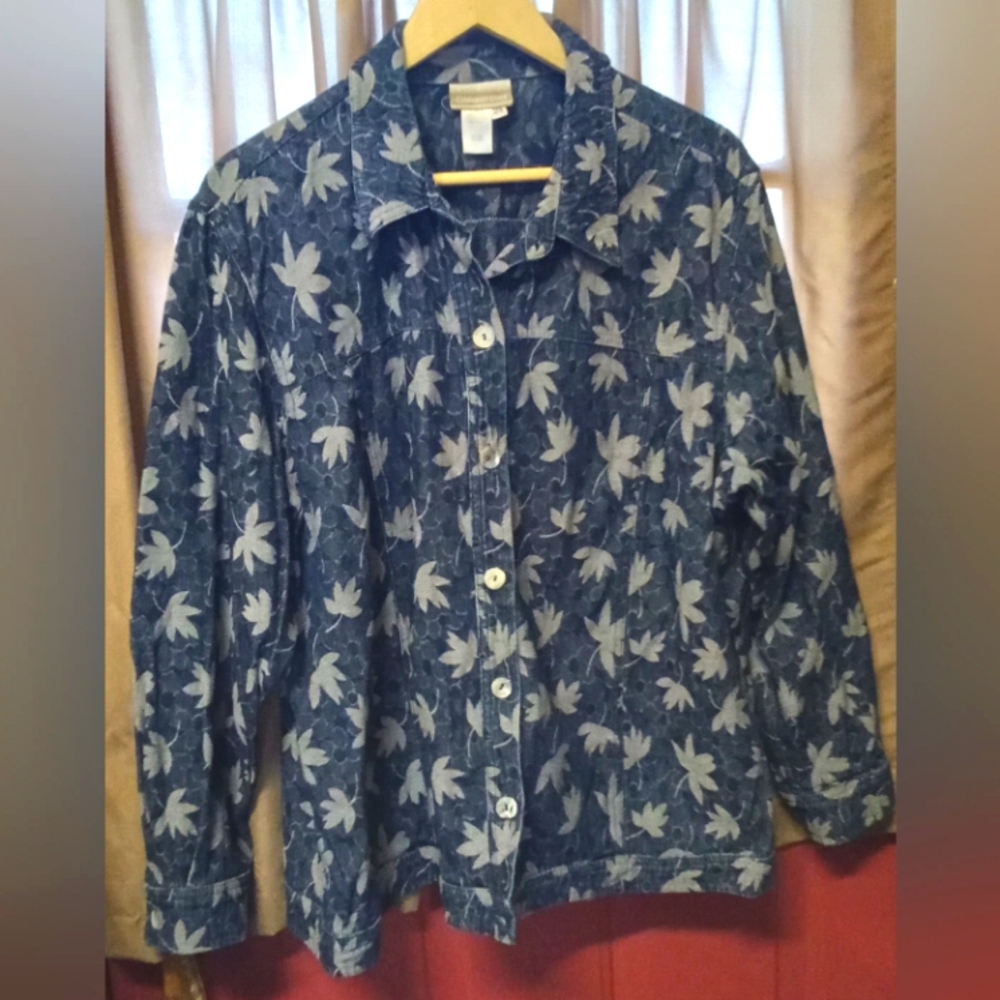 Coldwater Creek leaf print  jacket
